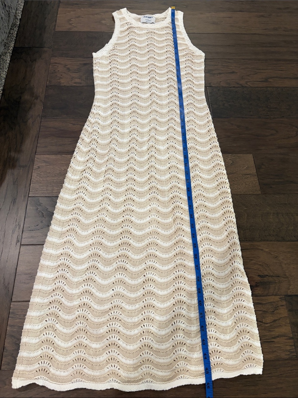 Old Navy Sleeveless Knit Crochet Midi Dress Sz M - Picture 6 of 8
